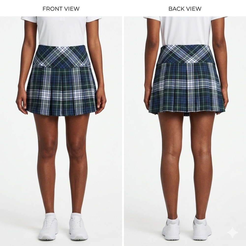 American Eagle Skirt Womems 8 Blue Green‎ Plaid Pleated Mini NEW